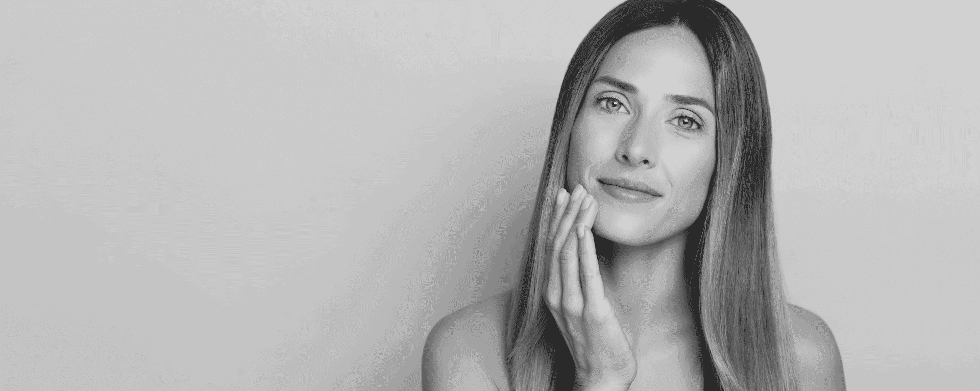 woman in black and white image